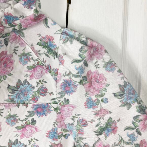 NWOT LOVESHACKFANCY Hoodie Sweatshirt S”Kirby”Floral Pink Oversize DistressedHem - Picture 7 of 16